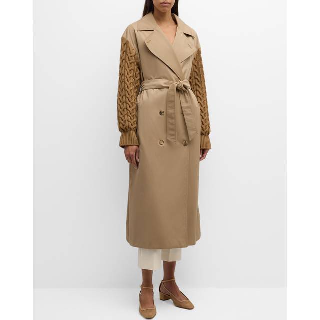 Max Mara Cicladi wool and cotton gabardine trench coat - brown (UK 16)