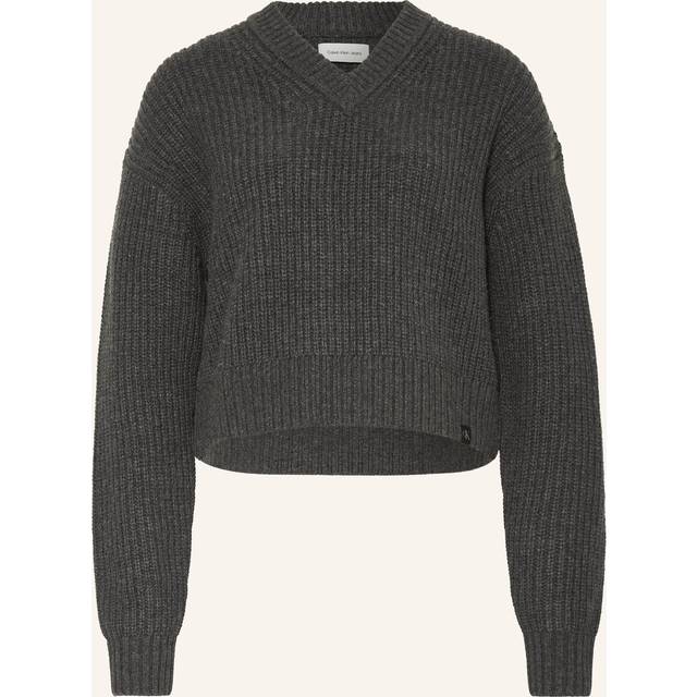 Sweater Calvin Klein Jeans Chunky V-Neck Sweater Gray M (M)