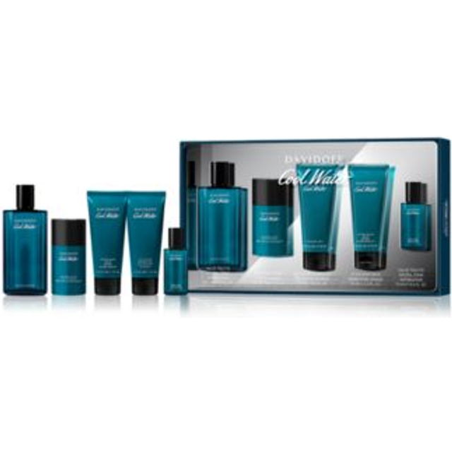 Davidoff Cool Water Gift Set 125ml Eau De Toilette + 75ml Shower Gel + 75ml Aftershave Balm + 75g Deodorant Stick +15ml Eau De Toilette