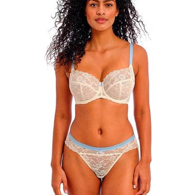 Freya Offbeat Balcony Bra Ivory/Blue Ivory/Blue - Freya - Size: 34F