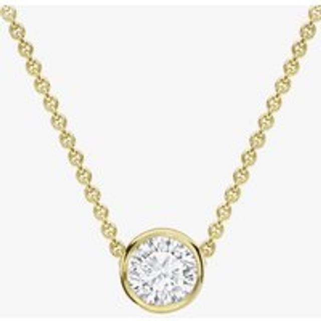 18ct Yellow Gold 0.14ct Rubover Diamond Necklace CB180-18