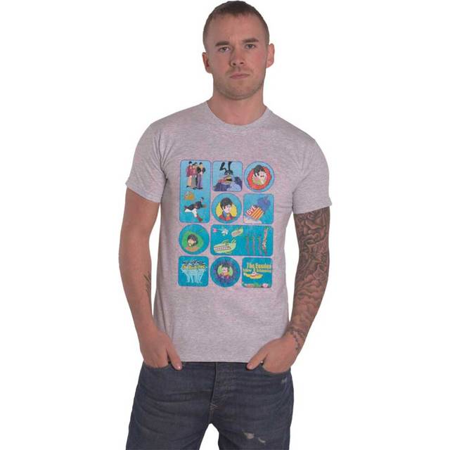 (XXL, Grey) The Beatles Yellow Submarine Montage Tee