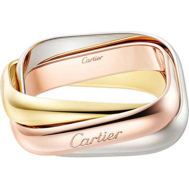 Cartier Medium Yellow, White and Rose Gold Trinity Ring - 64