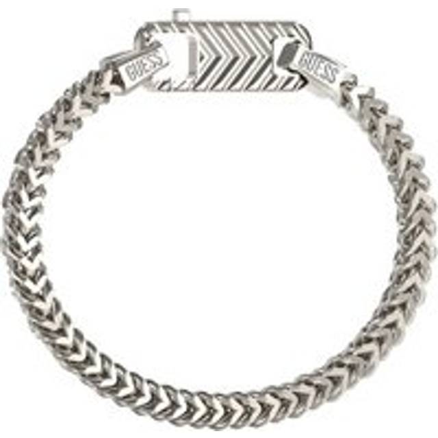Guess Men's Textured Hook Stainless Steel Chain Bracelet