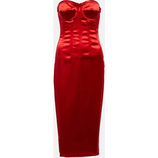 Dolce&Gabbana Strapless satin corset midi dress - red (UK 18)