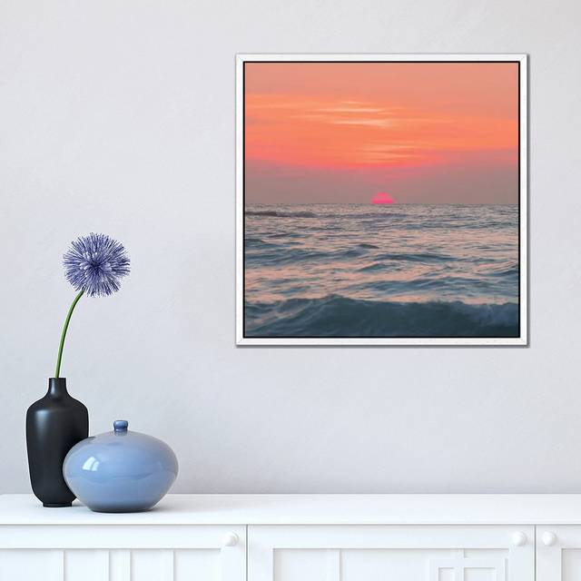 Sunrise Sunrise by Charlotte Curd - Painting on Canvas - White Floater Frame (66.04 cm H x 66.04 cm W)