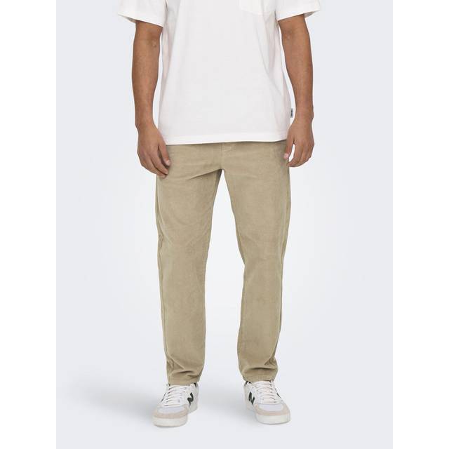Corduroy Drawstring Trousers - beige - XL