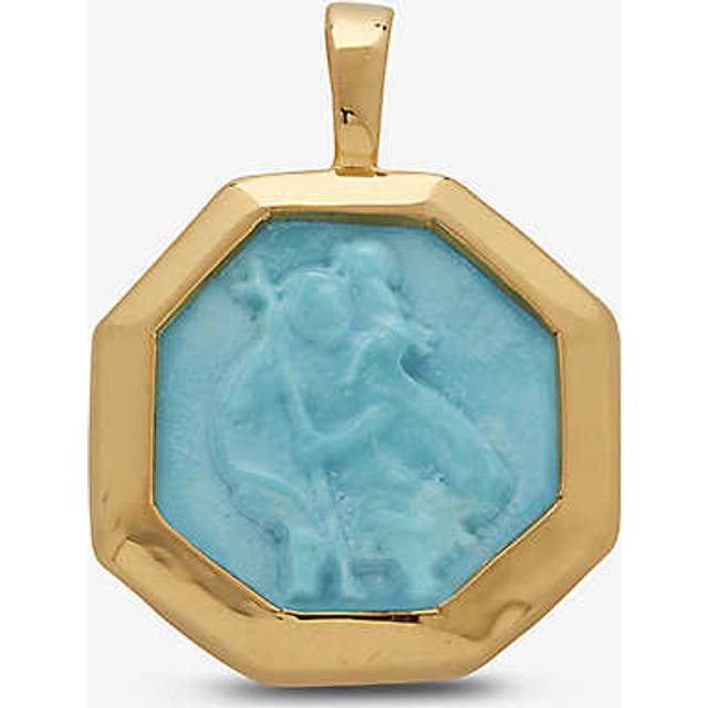 Monica Vinader St. Christopher Pendant, Turquoise / Gold