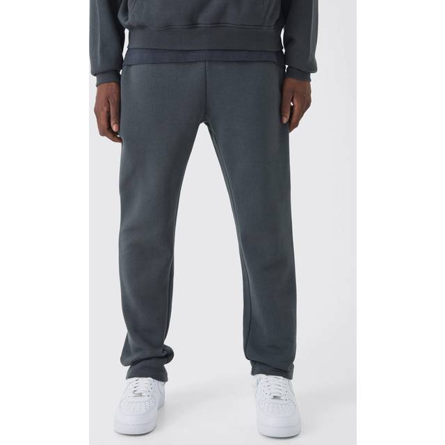 Mens Charcoal 330GSM Basic Straight Leg Jogger