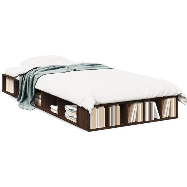 vidaXL Bed Frame without Mattress Brown Oak 90x190 cm Single