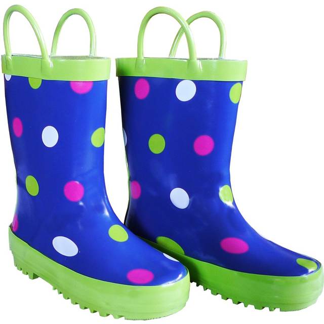 Childrens Navy Polka Dot Boot - Size 11