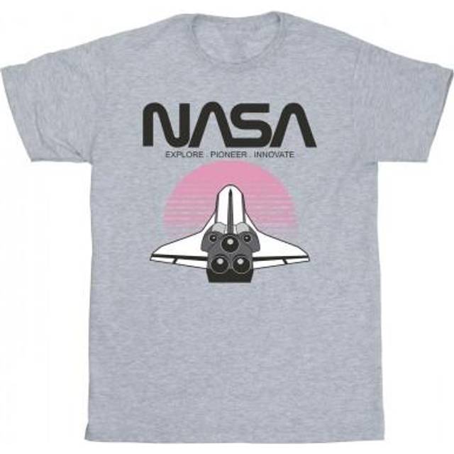 (5-6 Years, White) NASA Boys Space Shuttle Sunset T-Shirt