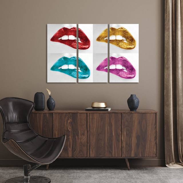 Luscious Quartet by Sarah McGuire - No Frame Gallery-Wrapped Canvas Giclée on Canvas - Black;White;Silver;Turquoise;Viking Blue (101.6cm H x 152.4cm W x 1.91cm D)
