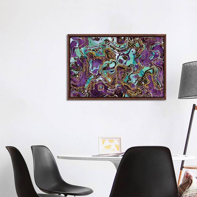 Marble XIX by Tenyo Marchev - Painting on Canvas - Brown Framed (101.6 cm H x 66.04 cm W)