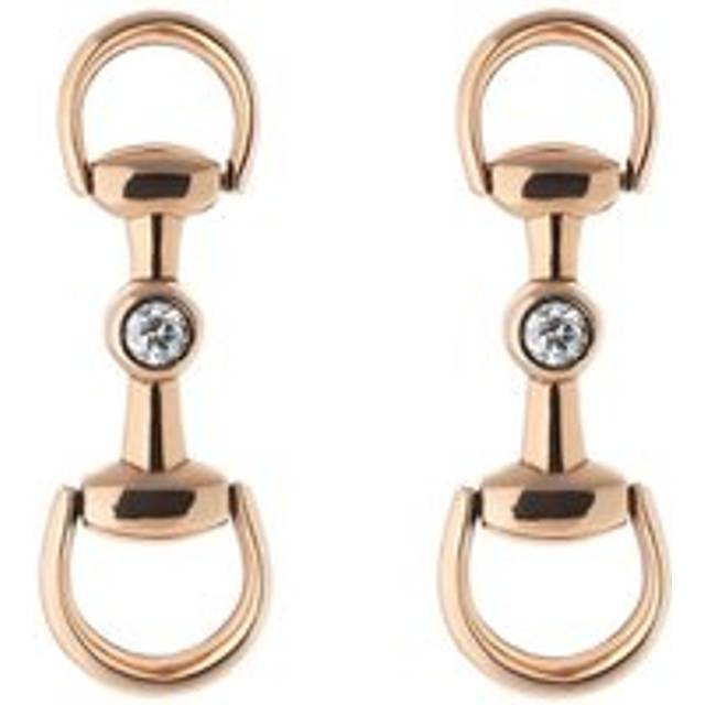 Gucci Horsebit 18ct Rose Gold Diamond Drop Earrings