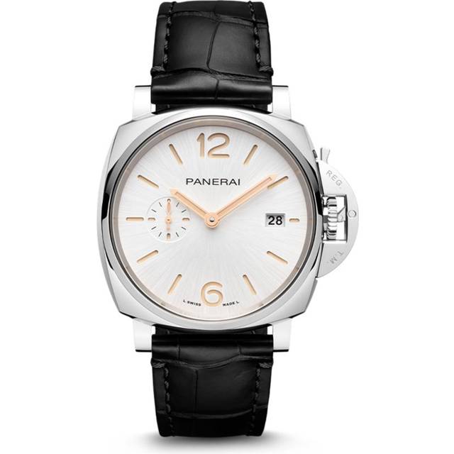 Panerai Stainless Steel and Alligator Luminor Due Watch - White - 42mm