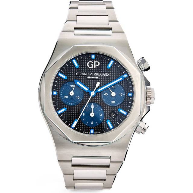 Girard Perregaux Stainless Steel Laureato Chronograph Watch - Black - 42mm