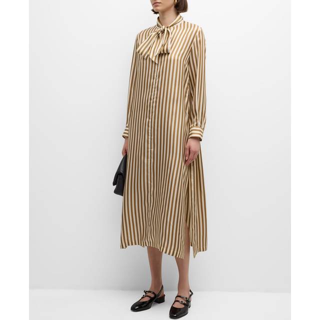 Max Mara Faesite striped silk twill maxi dress - multicoloured (UK 8)