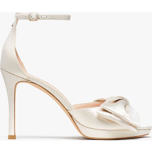 Kate Spade New York Women's Bridal Bow Satin Heeled Sandals - UK 8 - White