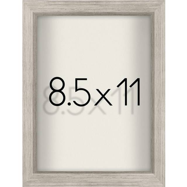 Americanflat 8.5x11 Shadow Box Frame in Driftwood with Soft Linen Back - Engineered Wood with Shatter-Resistant Glass  and Hanging Hardware for Wall a