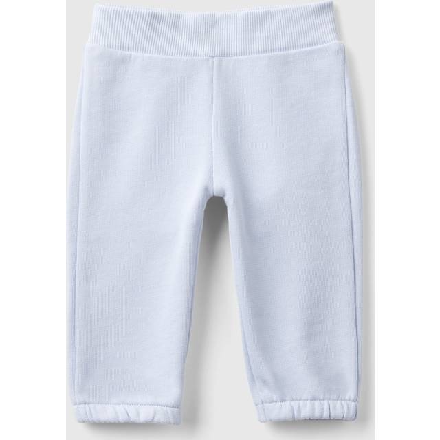 Benetton Boys Light Blue Powder Kids Animal-face Regular-fit Organic-cotton Jogging Bottoms 0-18 Months 6-9 - LIGHT BLUE POWDER
