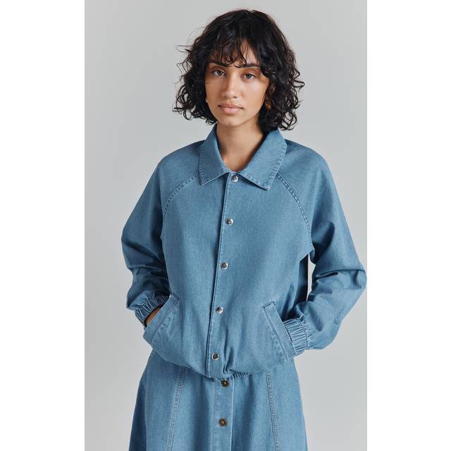 Ghost Lola Denim Bomber Jacket, Blue
