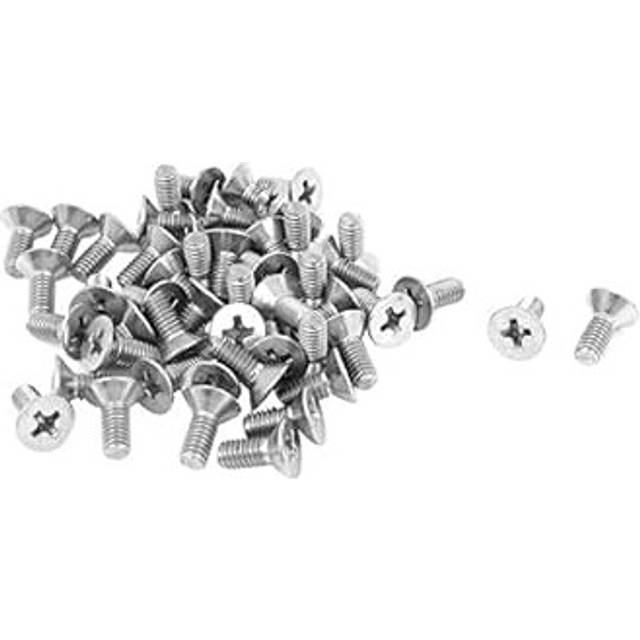 a15101300ux0201 M4 x 10mm Phillips Flat Head Countersunk Bolts Machine Screws (Pack of 50)