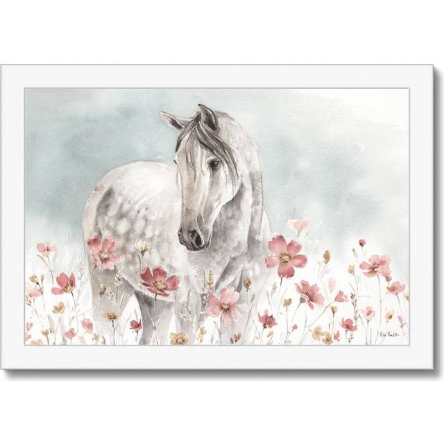 Wild Horses I by Lisa Audit - Wrapped Canvas Painting - White Framed Paper Print (24cm H x 34cm W x 2.3cm D)