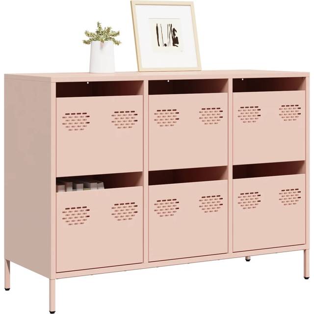vidaXL Sideboard Pink 101.5x39x73.5 cm Cold-rolled Steel