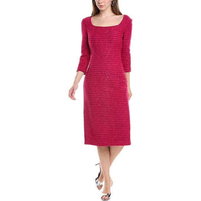 St. John Sequin Tweed Midi Dress