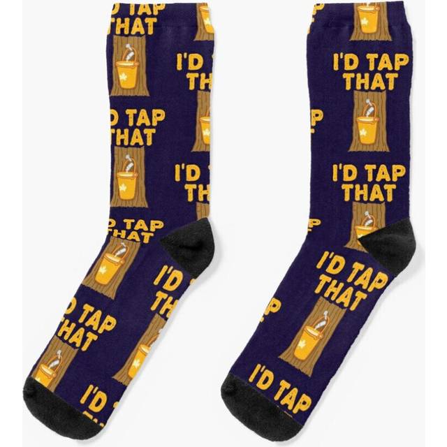 Dress Socks Maple Syrup Tree I'd Tap That Novelty Fancy Crazy Pattern Crew Casual for Men Women