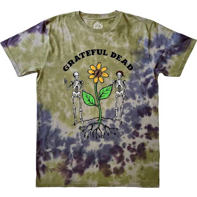 (S, Grey) Grateful Dead Keep It Green Dye Wash T Shirt