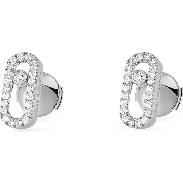 Messika White Gold and Diamond Move Uno Stud Earrings - Silver - One size
