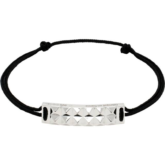 5g Buff-Top Pyramid Guilloche Cord Bracelet