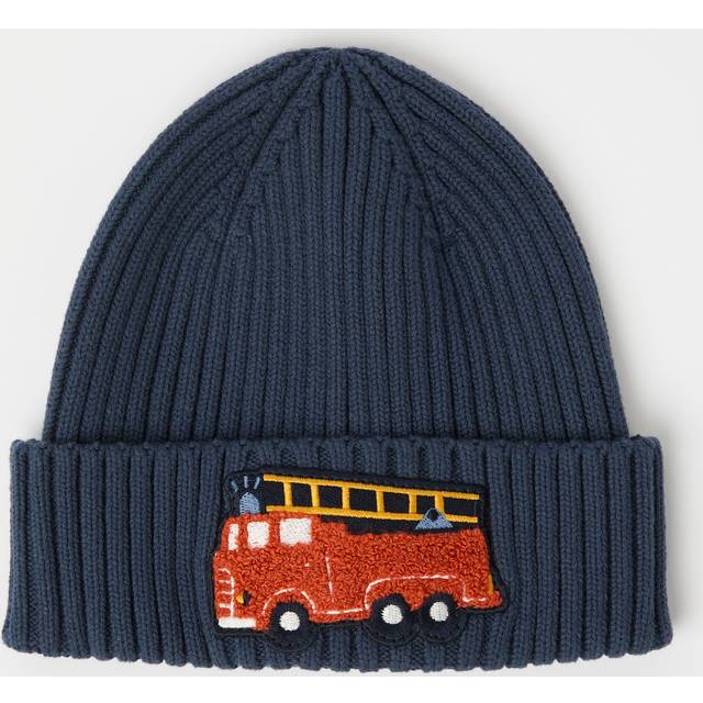 Polarn O. Pyret Kids' Rib Knit Applique Beanie Hat, Blue
