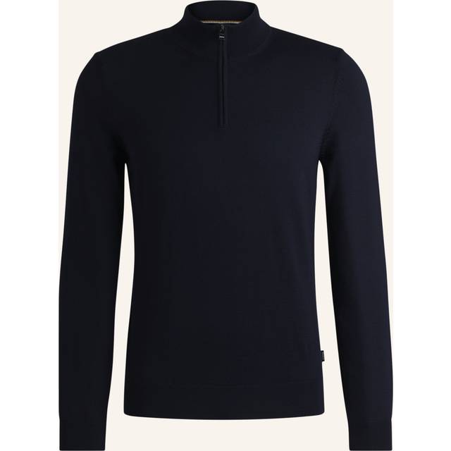 Boss Ebenji Zip-neck Virgin Wool Knit Jumper
