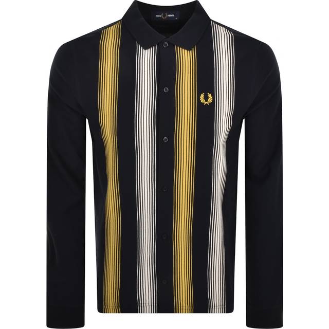 FRED PERRY Ombre Stripe Ls Polo Shirt |Marinblå |M