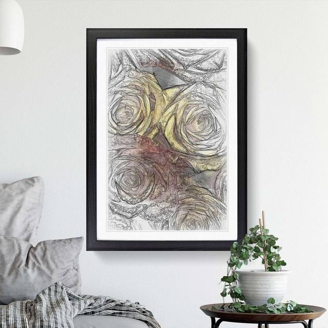View of the Roses in Abstract - Picture Frame Graphic Art Print - Black (60cm H x 40cm W x 2cm D)