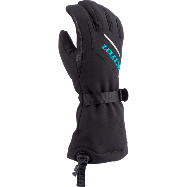 Klim Ember Gauntlet Women's Snow Gloves Black-Arctic Teal S (S)