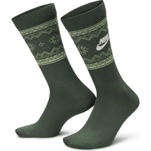 Nike Festive Everyday Crew Golf Socks Vintage Green/Oil Green/Coconut Milk FZ3071-338