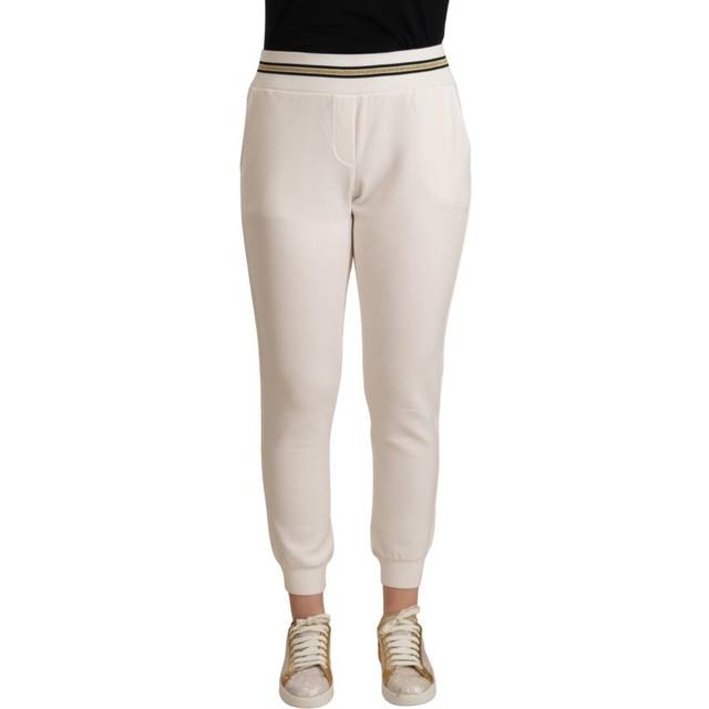 Chic White Mid Waist Jogger Pants - IT1 | XS