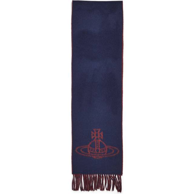Vivienne Westwood Double Face Orb Wool Scarf - Blue