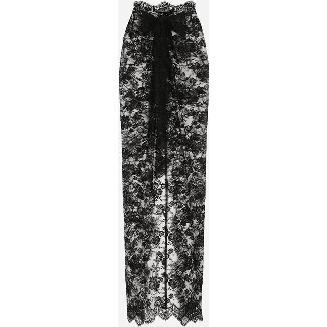 Dolce & Gabbana Long Chantilly Lace Skirt - Woman Skirts Black 42