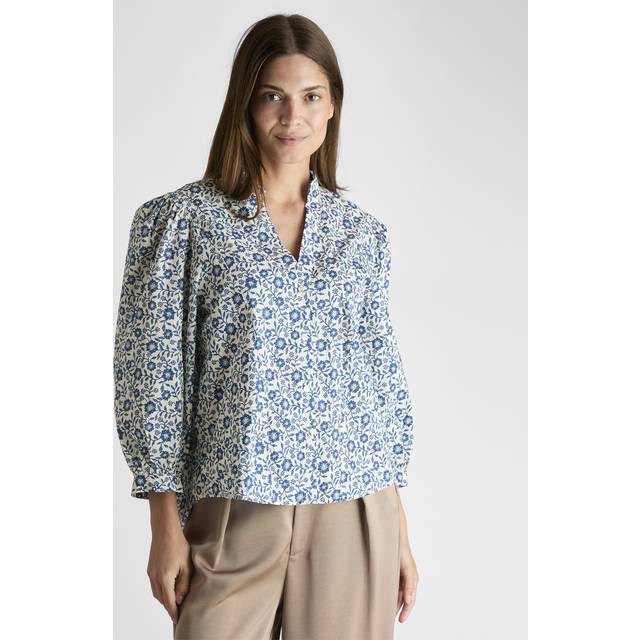 Neo Noir Balza Floral Blouse Dam Långärmade Blusar Stl. 36 - Från Magasin - Blue (36)