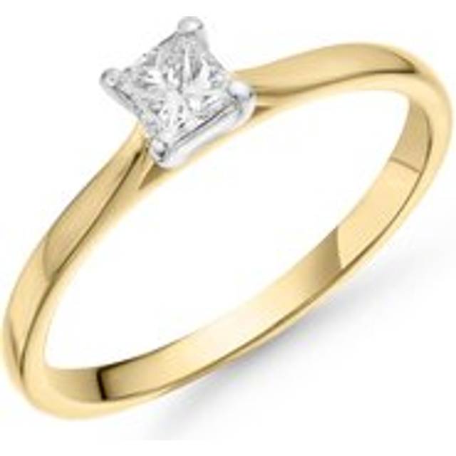 18ct Yellow Gold Princess Diamond Solitaire Ring