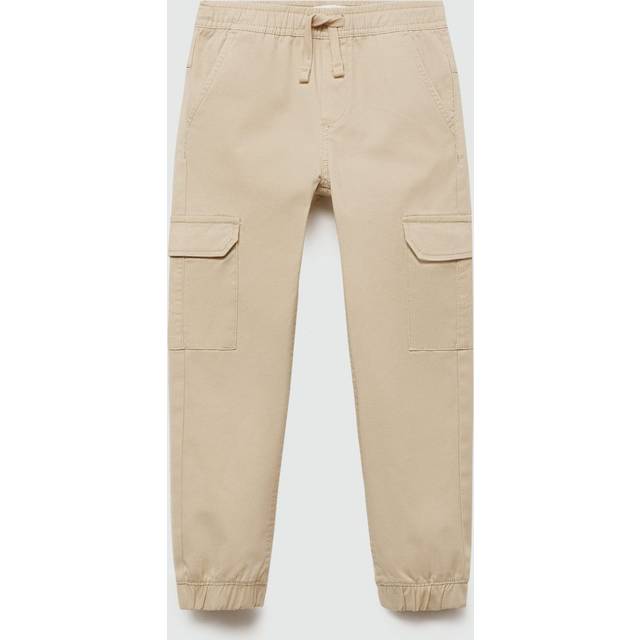 Mango Boys Cargo Trousers - Cream, Cream, Size 10 Years - 10 YEARS