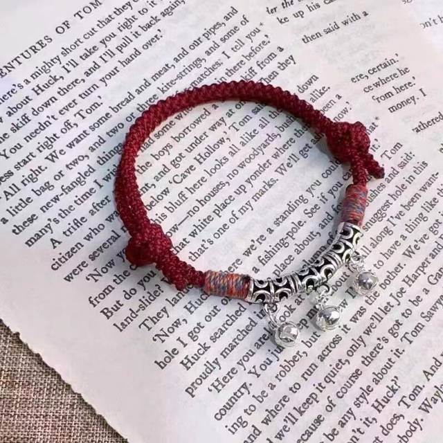 (Red) Thread Black Sophisticated Bracelet Artistic Handmade Design Perfect For Couples