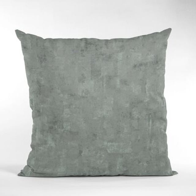 Plutus Gunmetal Hidden Island Velvet With Foil Printing On Top Luxury Throw Pillow  Double sided  18 x 18