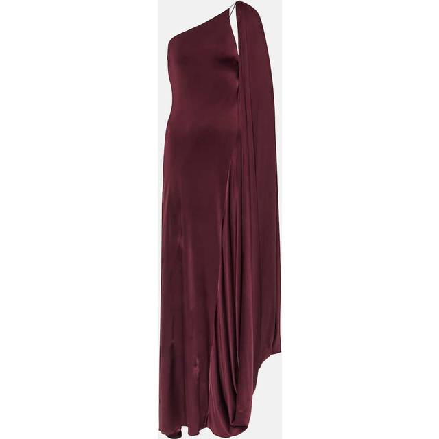 Stella McCartney Caped one-shoulder satin gown - red (UK 16)