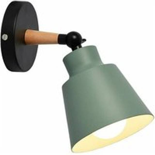 PinkModern Interior Wall Light Scandinavian Design in Wood and Iron, Wall Sconce for Bedroom Bedside Living Room Decoration Bathroom Kitchen Wall